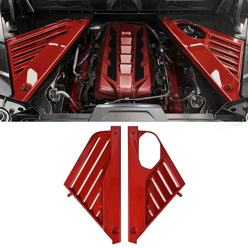 Engine Covers Engine Bay Panel Trim Cover Red For Corvette C8 2020-2025 BE