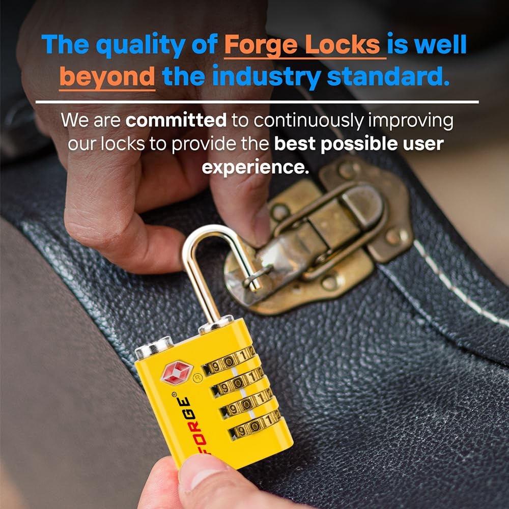Forge DualOpening Key or Combination Access Lock, TSA Approved Locks for Lugg...