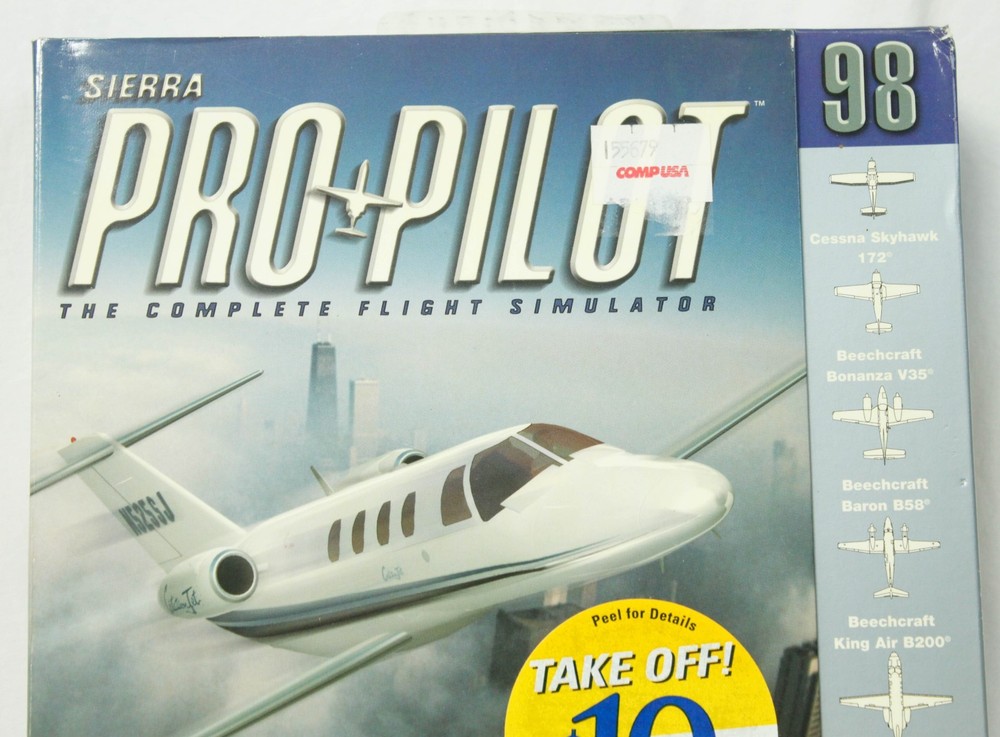 Sierra Pro Pilot Flight Simulator Windows CD PC Game 1997 With Box