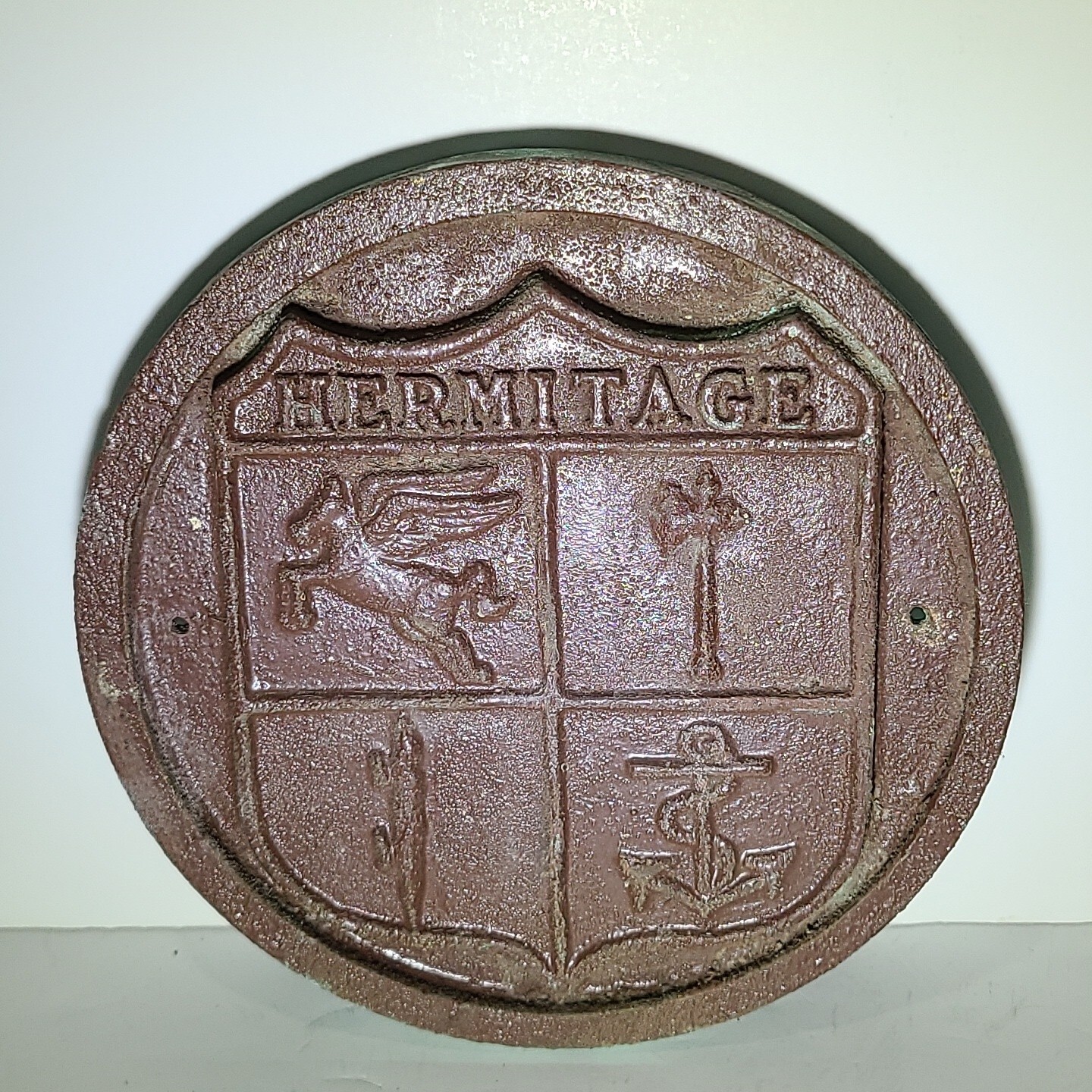 Bronze USS HERMITAGE LSD-34 USAT Navy War Ship Military Vtg Wall Plaque