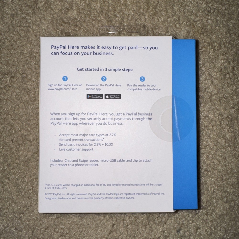 PayPal PCSUSDCRT Chip and Swipe Reader - Black