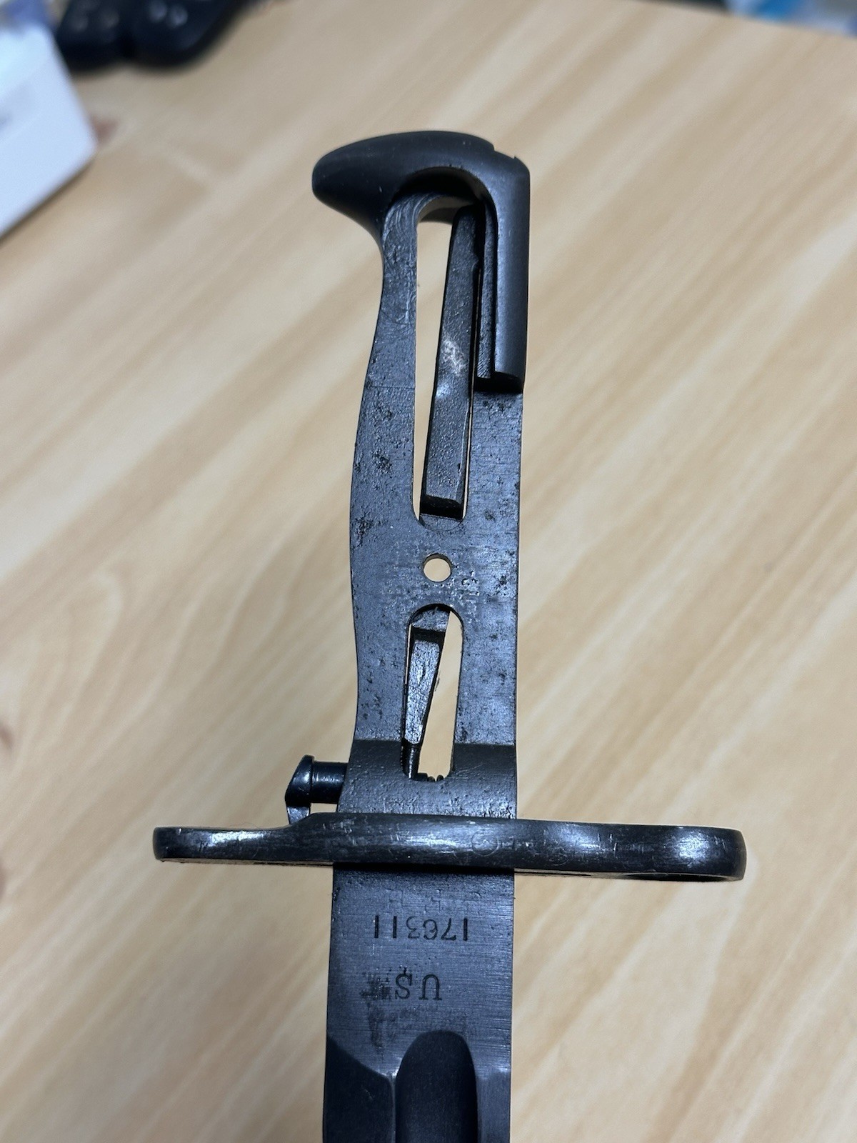 WWI US M1905-E1 10” Bayonet RIA 1910 Rock Island Armory Marked USS Nevada BB 36