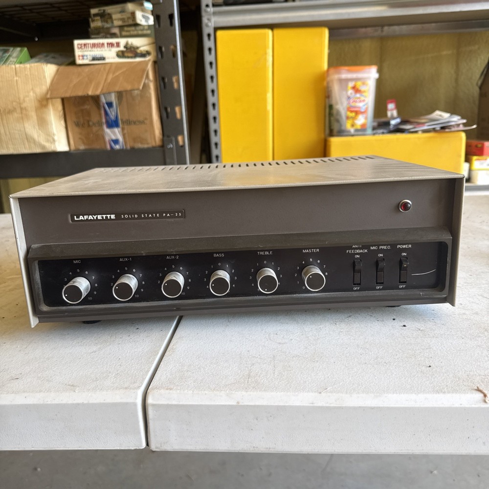 Lafayette PA-25 Solid State Microphone/Phono Amplifier Powers On Untested