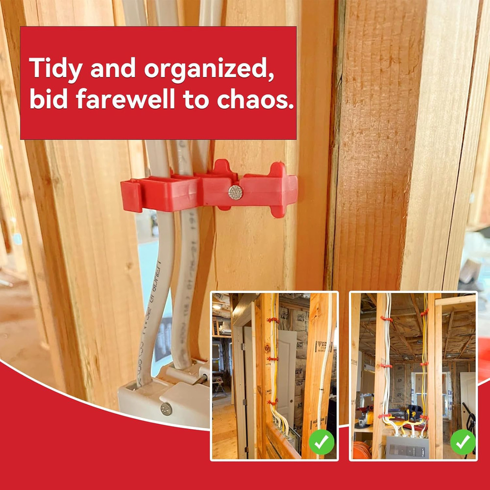 Multi Cable Staples for Romex Clips, Plastic Electrical Wire Stackers, Secures R