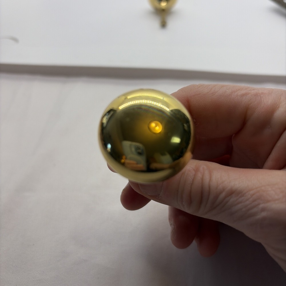 4 Brass Round Drawer Pulls 1.25” VTG (11)