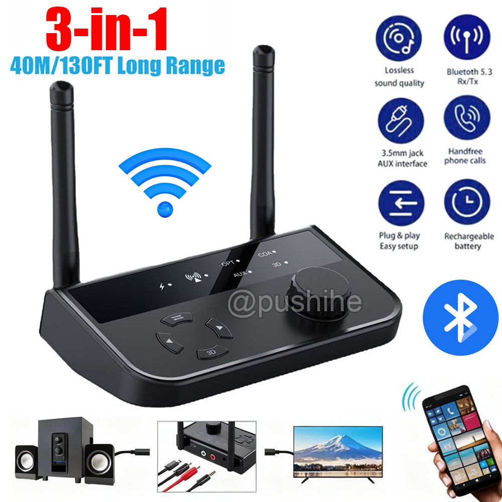 Long Range Bluetooth 5.3 Transmitter Receiver For TV Home Stereo Audio Adapter