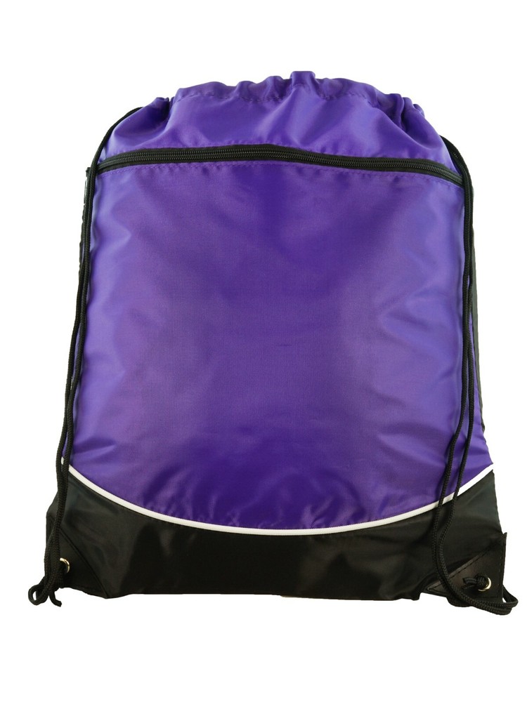 Two Pocket Two-Tone Drawstring Bag, lightweight backpack, Travel book bag