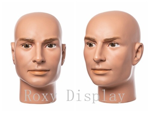 2PCS Male Fiberglass Mannequin Head Bust Wig Hat Jewelry Display #37H x2