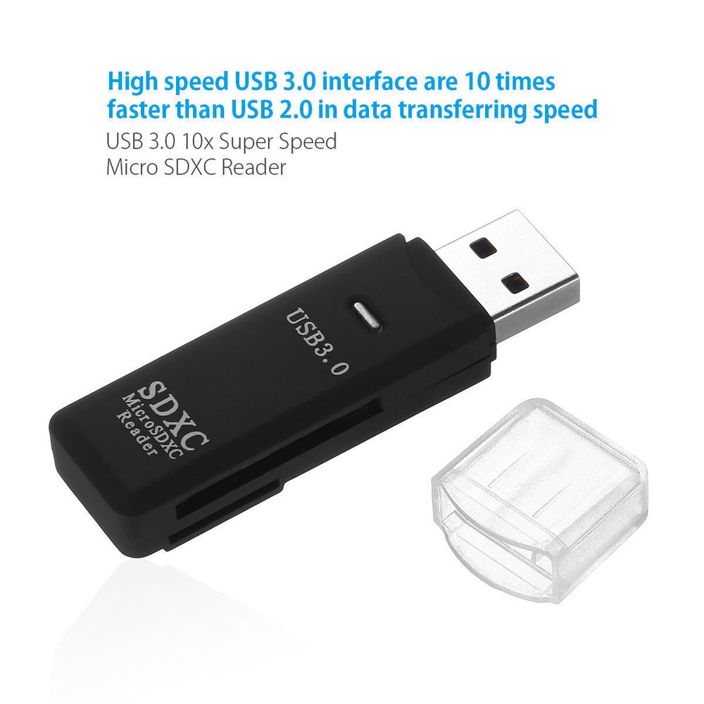USB 3.0 2 in 1 HighSpeed Memory Card Reader Adapter for Micro SD SDXC TF T-Flash