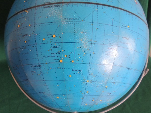 NICE 12" Apollo Celestial Globe 1971 Replogle Rotating Stars Constellations Blue