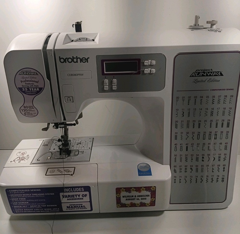 Brother CE8080PRW Project Runway Computerized Sewing Machine White