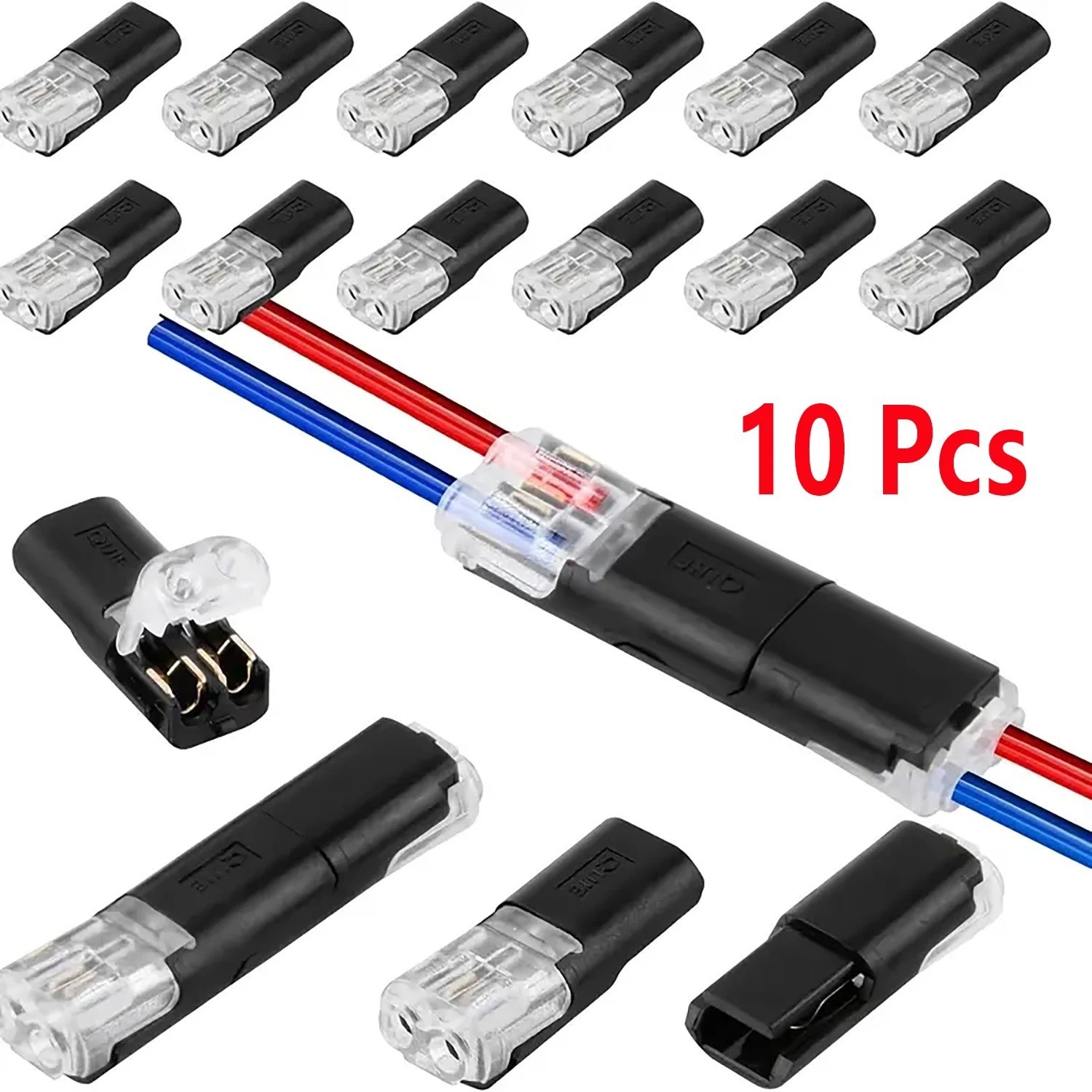 100pcs Double-Wire Plug-in Connector, Cable Clamp with Locking Buckle, AWG 18-22