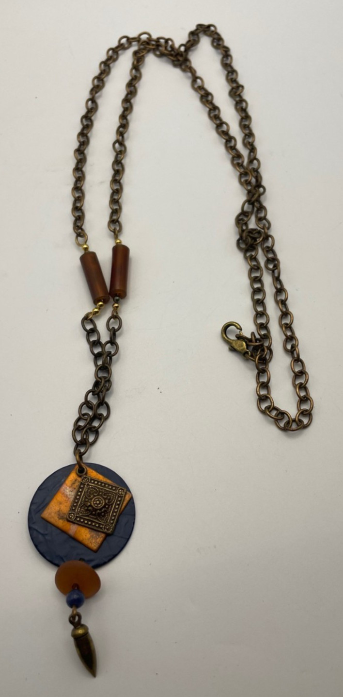 Vintage Brass Wearable Jewelry Lot 17 Pc Mixed Metals Brass tone Copper tone 1lb