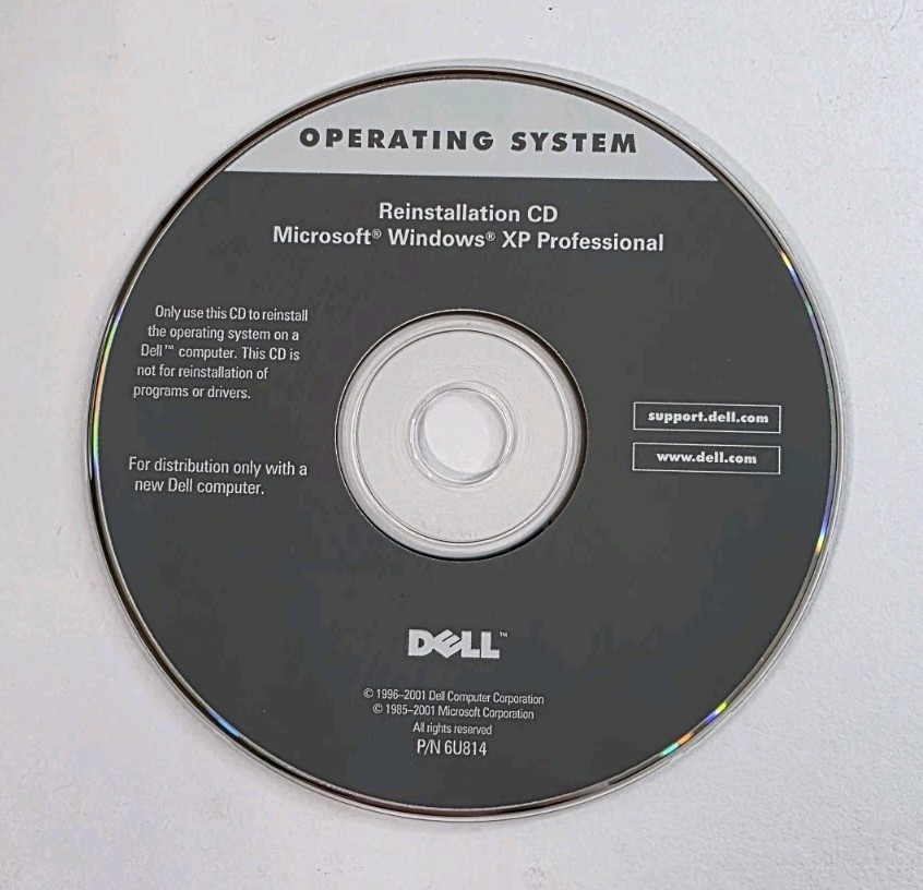 Microsoft Windows XP Professional DELL Reinstallation CD Disk