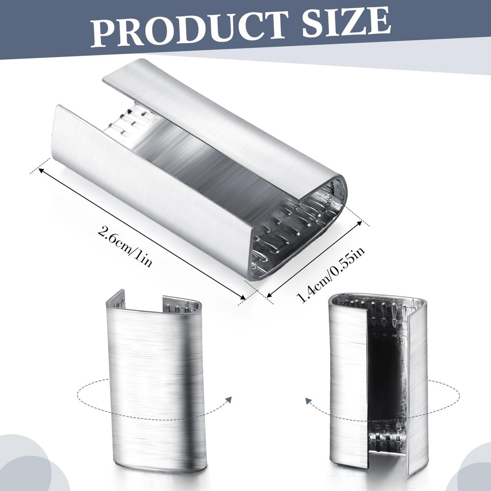 Blulu 2000 Pcs Packaging Strapping Open Serrated Seals for 1/2" Strap Width P...