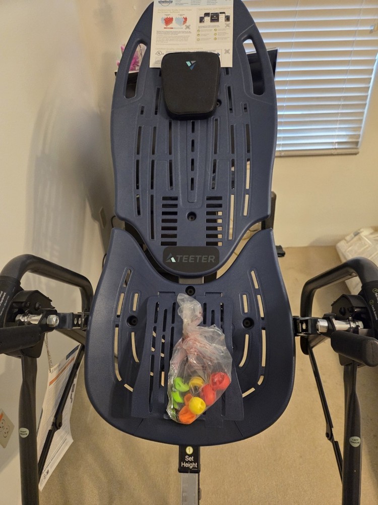 Teeter EP-970 Adjustable Padded Foldable Inversion Table Blue w/ Accessories