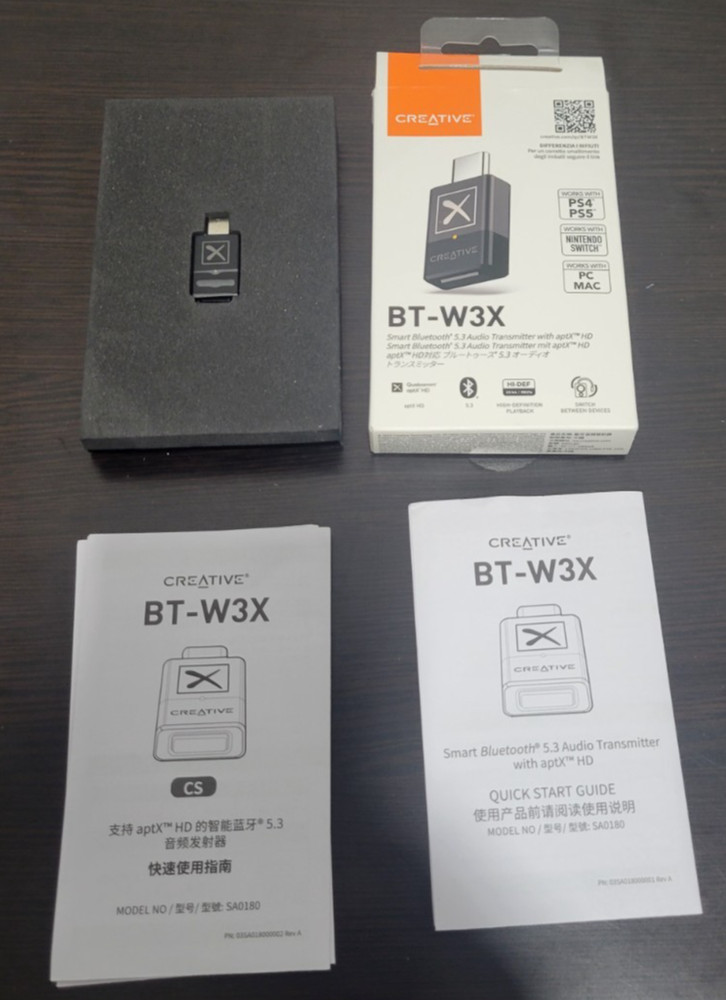 Creative BT-W3X Bluetooth 5.3 aptX HD Audio Transmitter PS5 Switch PC Mac