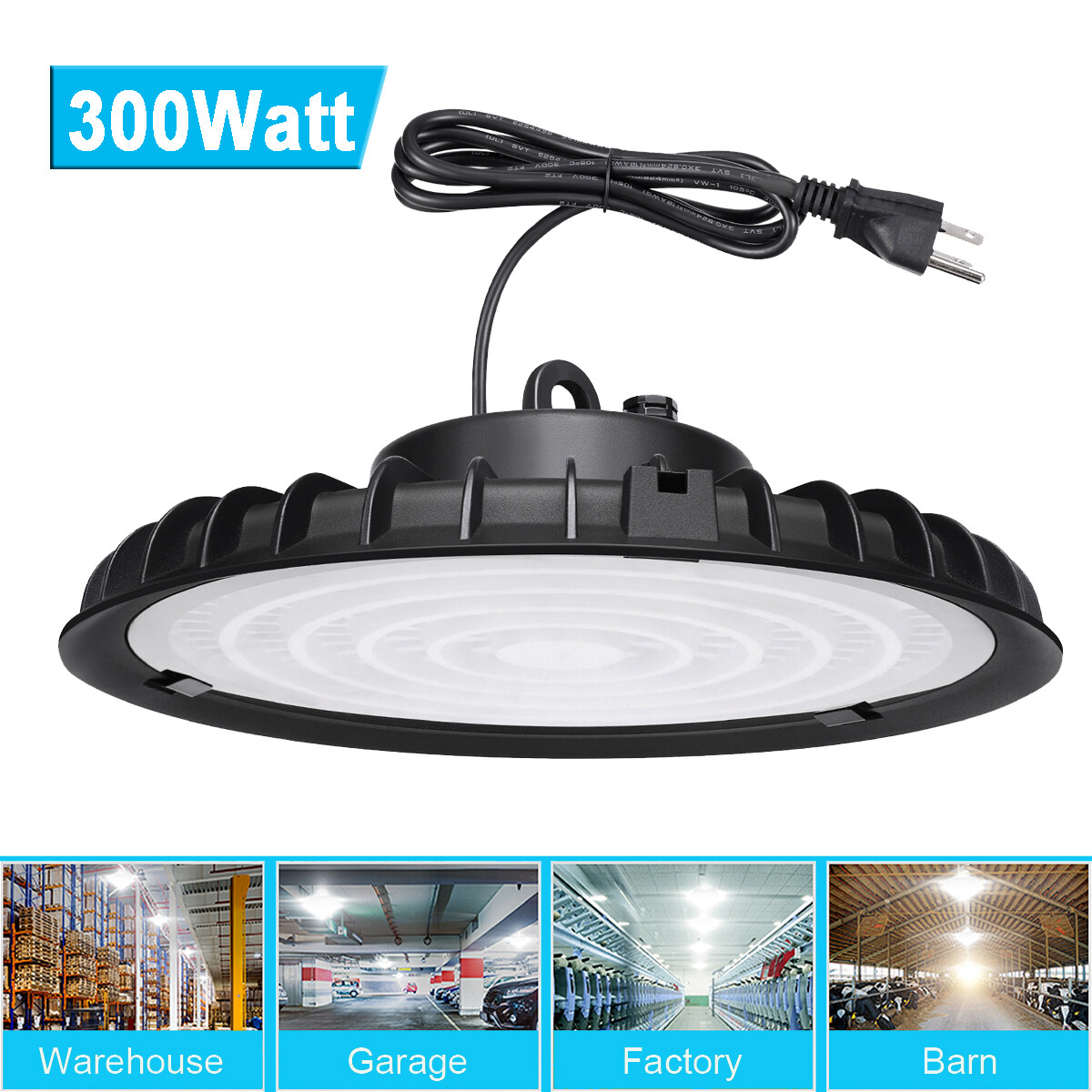 300W UFO Led High Bay Light Industrial Factory Garage Shop Commercial Lighting