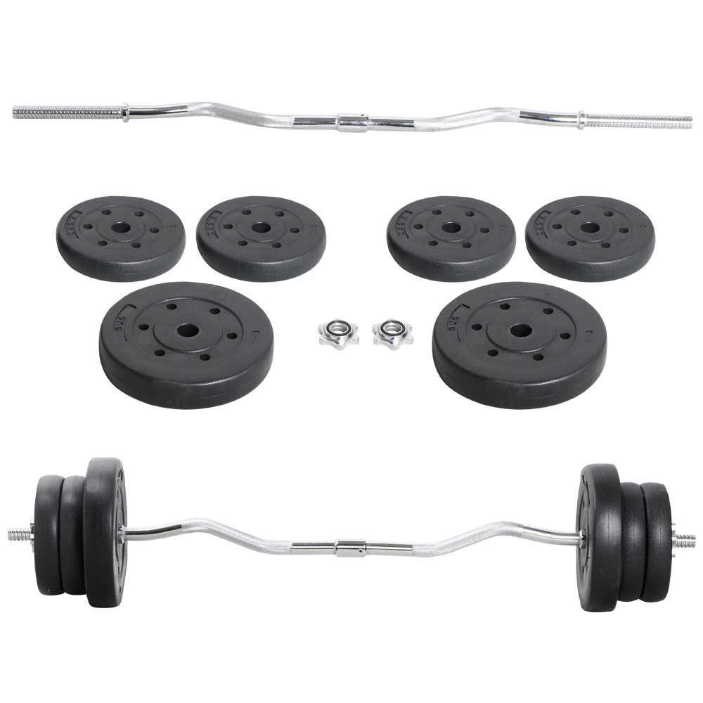 Olympic Barbell Set Dumbbell Weight Set 55lb Curl Bar for Gym Lifting Exercise