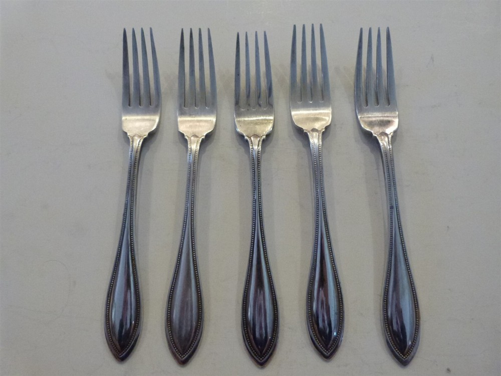 5 VINTAGE Oneida Silverplate ARBOR / HARMONY DINNER FORKS 7.5"