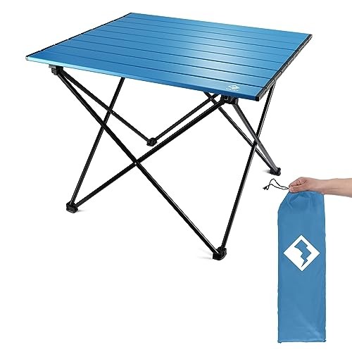 Portable Camping Side Table, Ultralight Aluminum Folding Beach Table with
