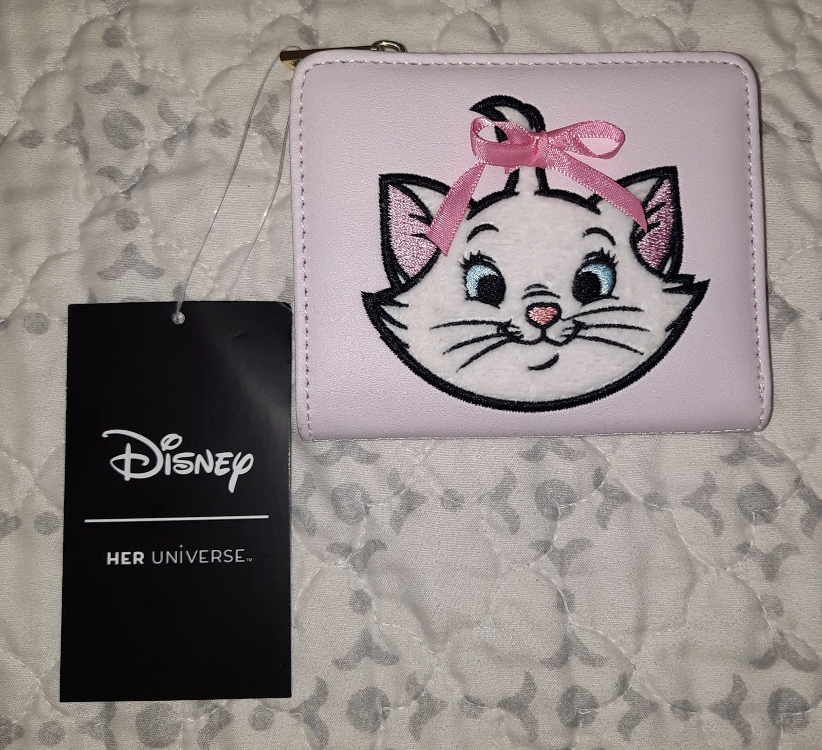 🎀Disney The Aristocats Marie Furry Face Flap Wallet Pink Bow🎀Her Universe🆕️