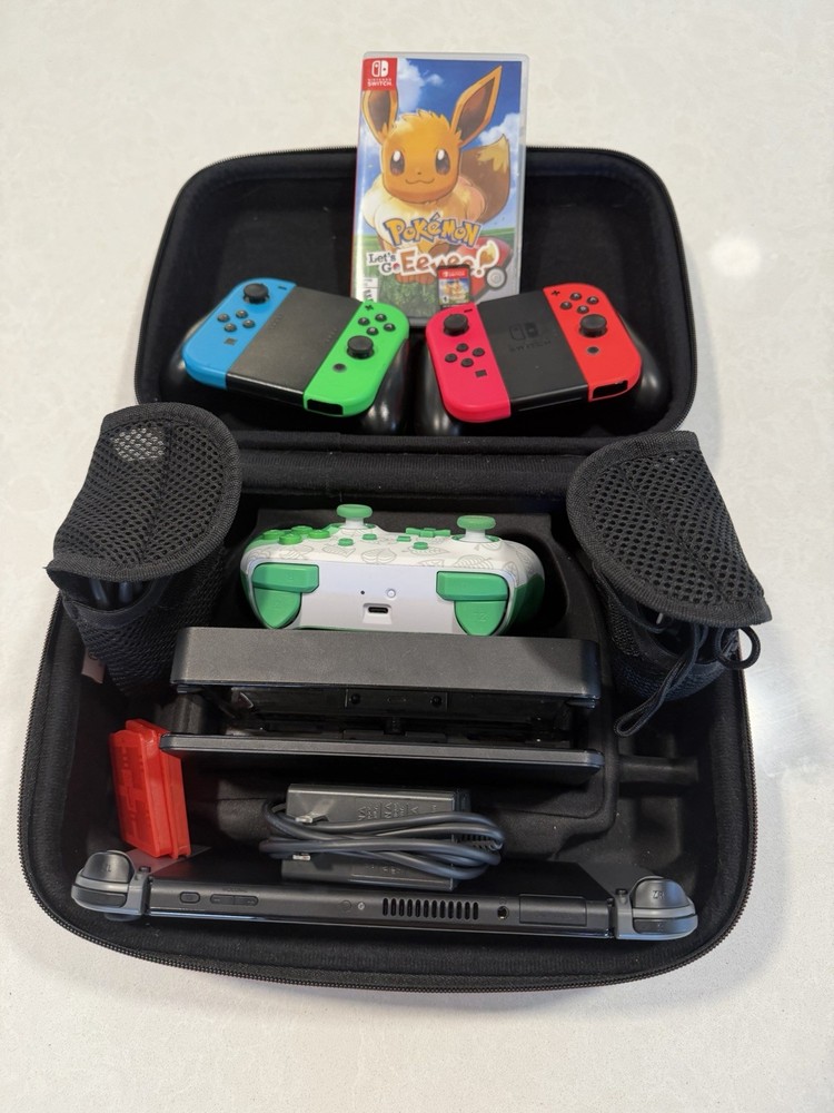 Nintendo Switch OLED,Case,2 Joy Con Controllers,Custom Pro Controller,Game, Etc.