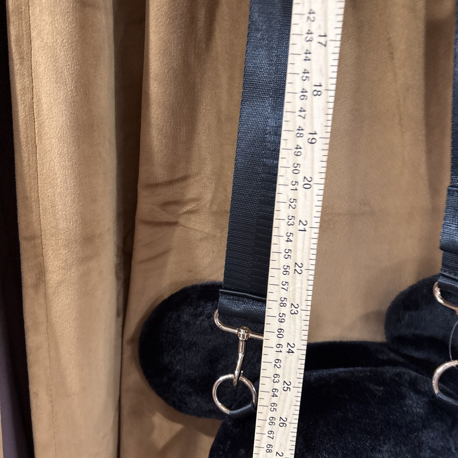 2025 Disney Parks Mickey Mouse Head Happily Ever After Plush Crossbody Black Bag