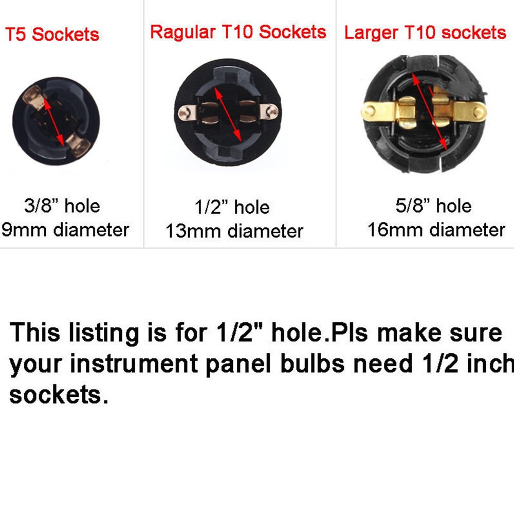 6X 194 Instrument Panel Cluster Light Bulb Lamp Dashboard Socket Plug For Olds