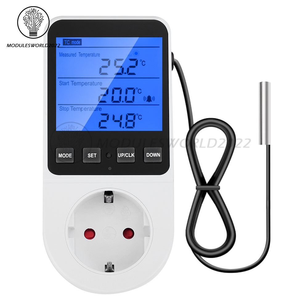Digital Thermostat Outlet Plug Temperatures Controller Socket Timing Backlight