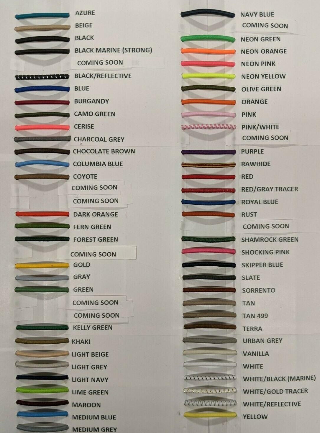 1/8" Bungee Shock Cord Many Colors Cut by the Foot , Nice Quality Bungee !