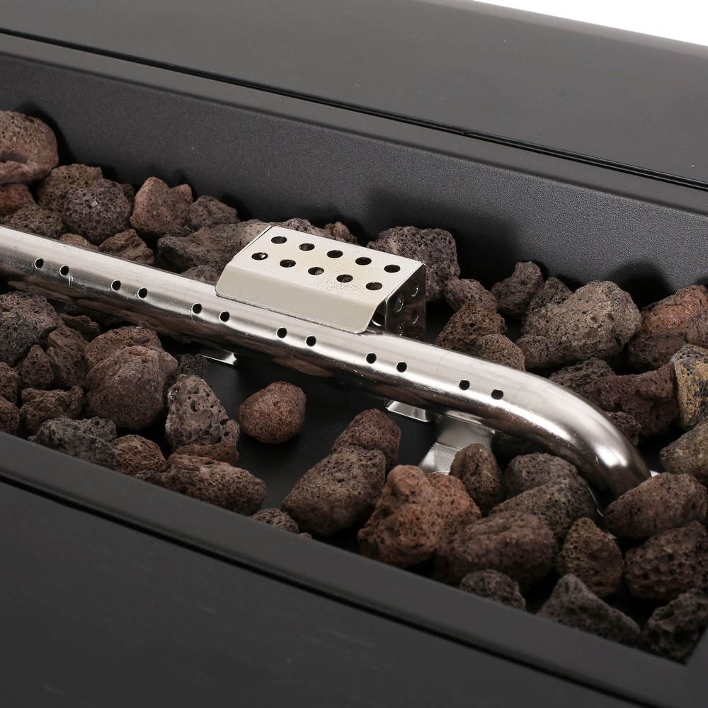 Romar Outdoor 50,000 BTU Rectangular Fire Pit (No Tank Holder), Dark Gray