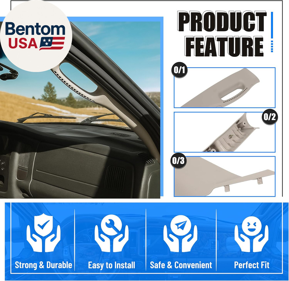 Right Side a Pillar Grab Handle Compatible with 2002-2010 Dodge Ram Pickup Repla