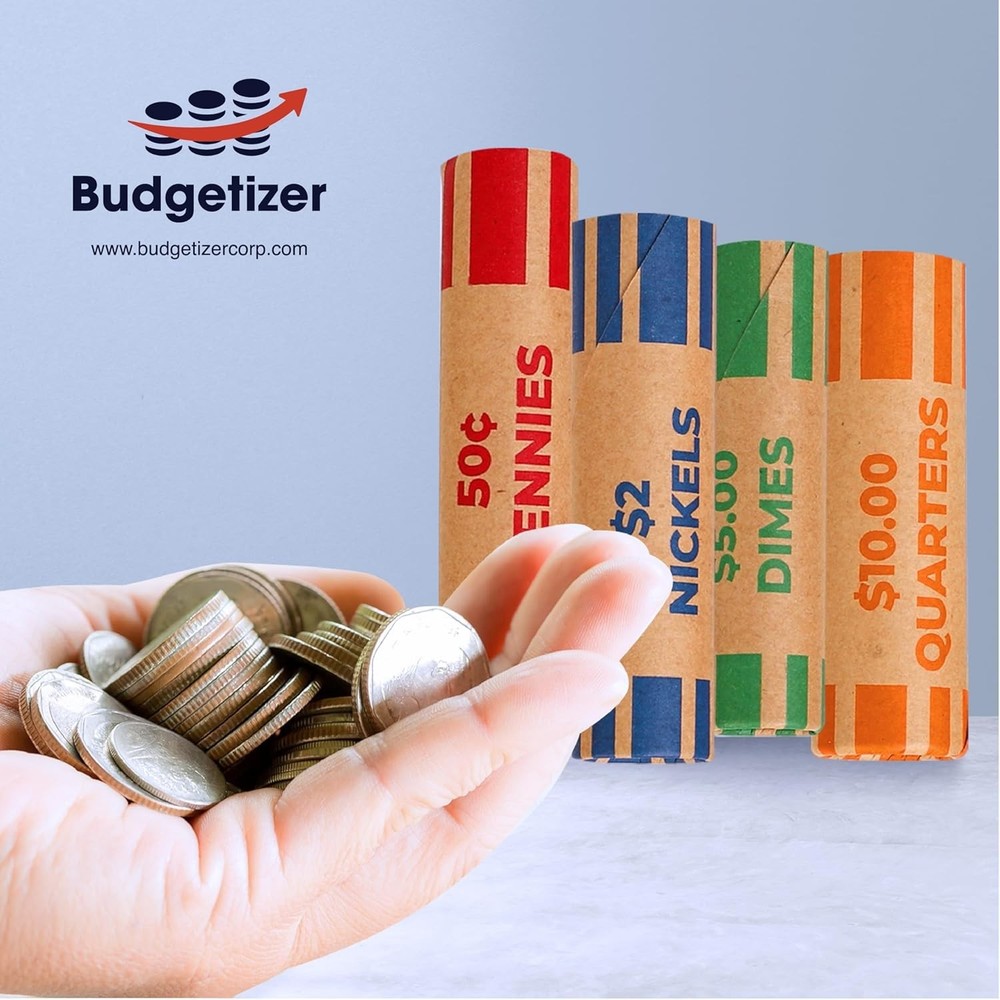 Durable 32 Coin Rolls Wraps - ABA Standard Color-Coded for Effortless Organizing