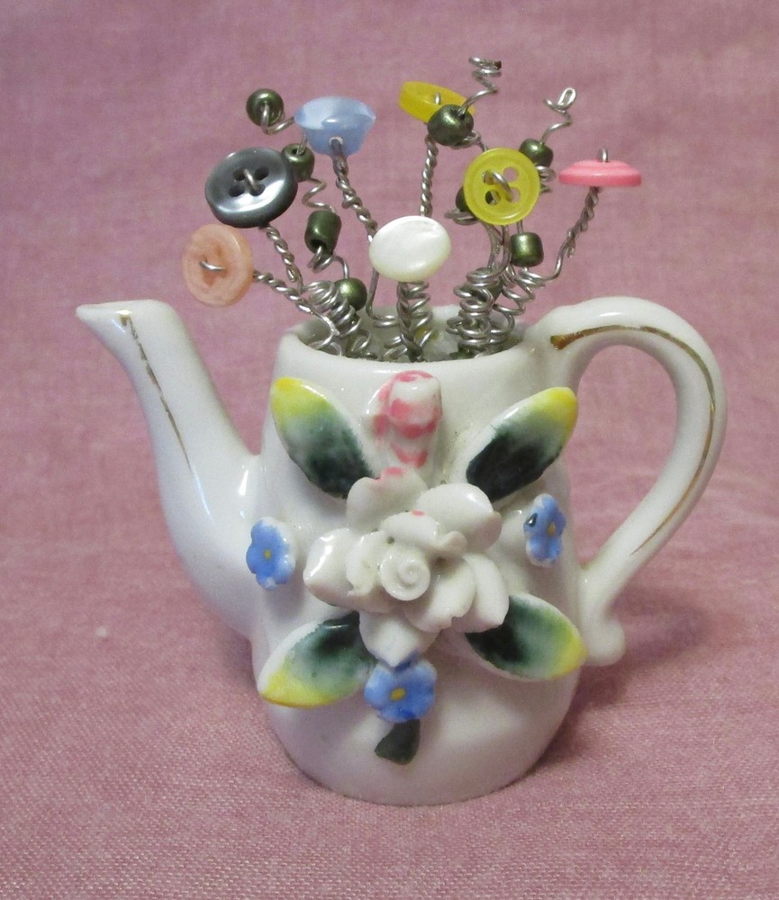 Tiny Button Bouquet in 2" pitcher