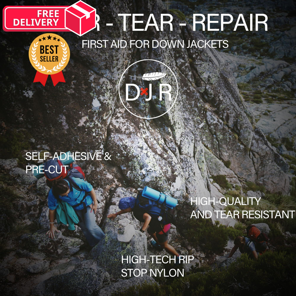 Self-Adhesive Waterproof Repair Patch Kit - 30-Second Fix for Down Black