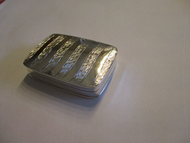 Large sterling silver pill box rectangular shape gorgeous design on top 1 3/4