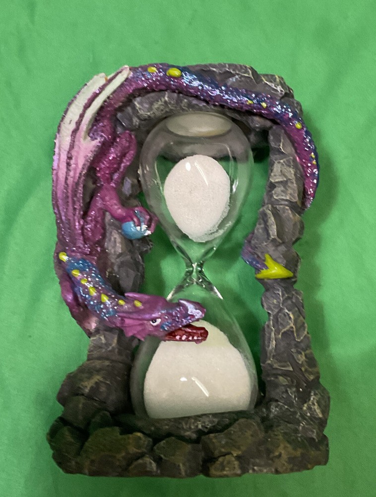 open box- Dragon Hourglass White Sand Timer.