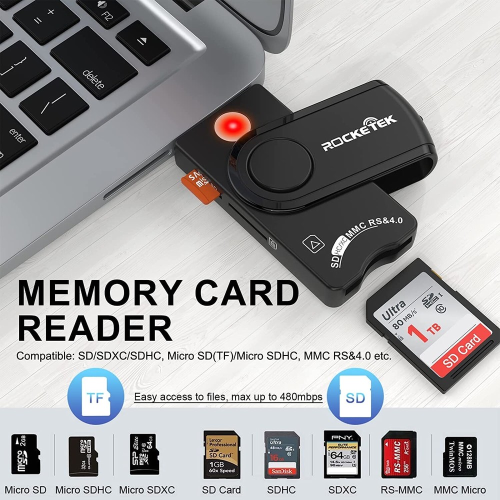 USB Smart Card Reader DOD Military USB Cac Memory Card Reader SDHC/SDXC/SD Card