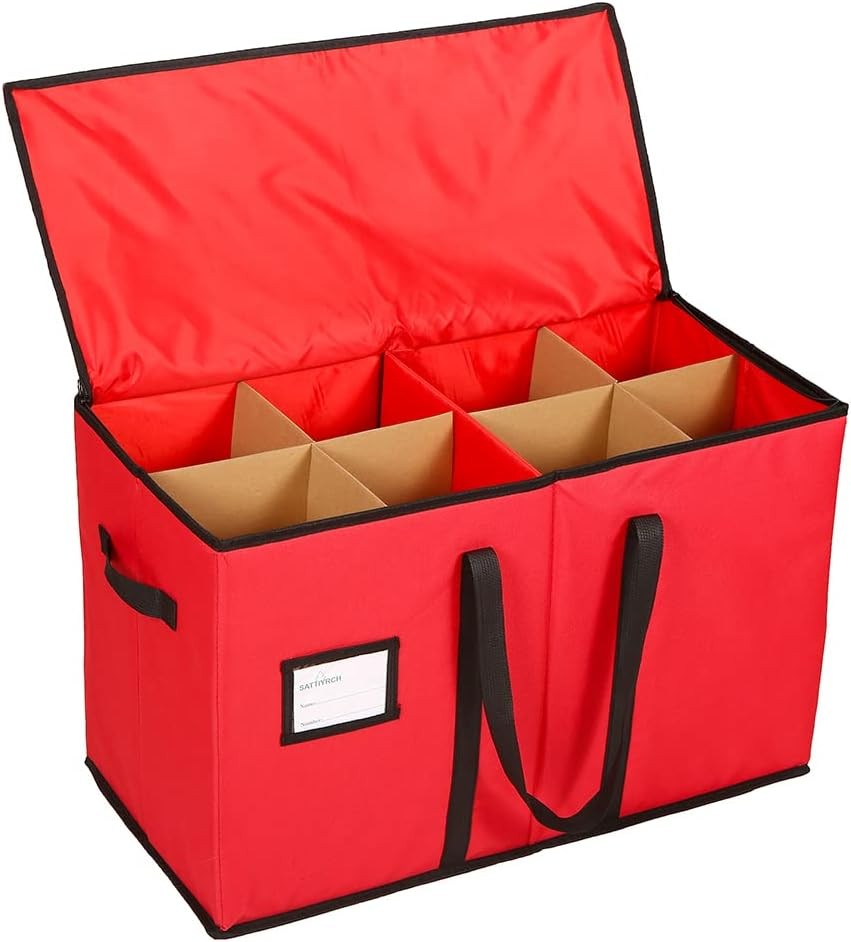 Christmas Figurine Storage Box & Nutcracker Storage Container 600D Canvas,Keeps