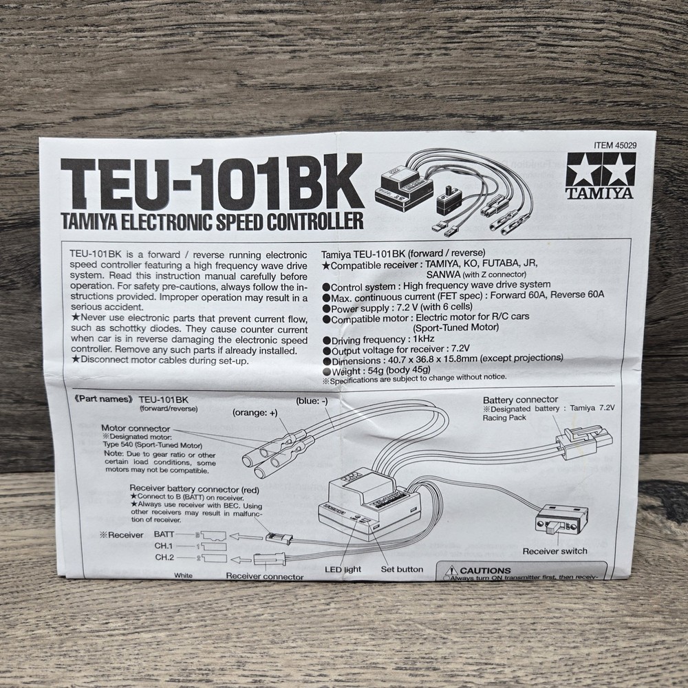 Tamiya RC Electronic Speed Controller TEU-101BK Vintage NOS