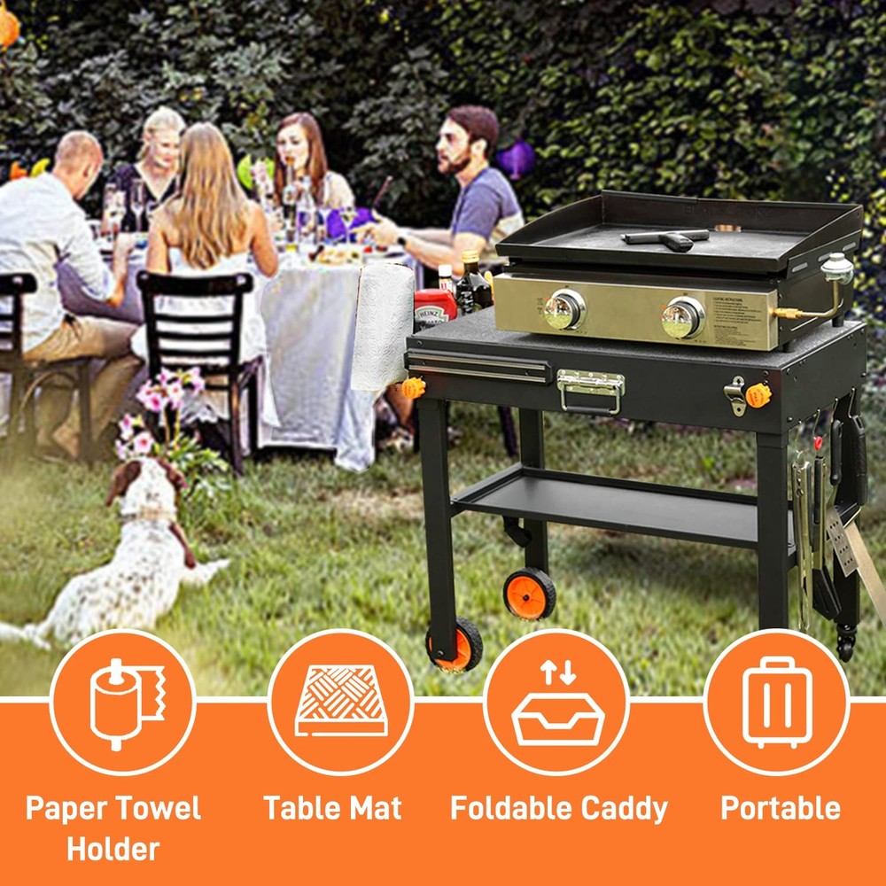 Grill Table for Blackstone Griddle, Portable Griddle Table with Caddy - Fit 1...