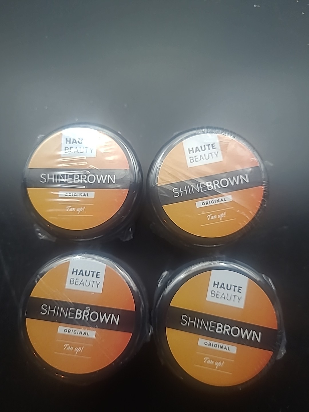 4 X Haute Beauty Shine Brown Original Tan Up Faster Tanning 4 Jars Exp 2027