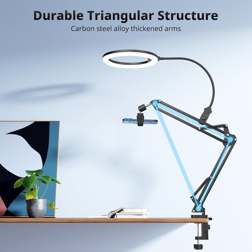 Desk Tripod Ring Light for Video Recording