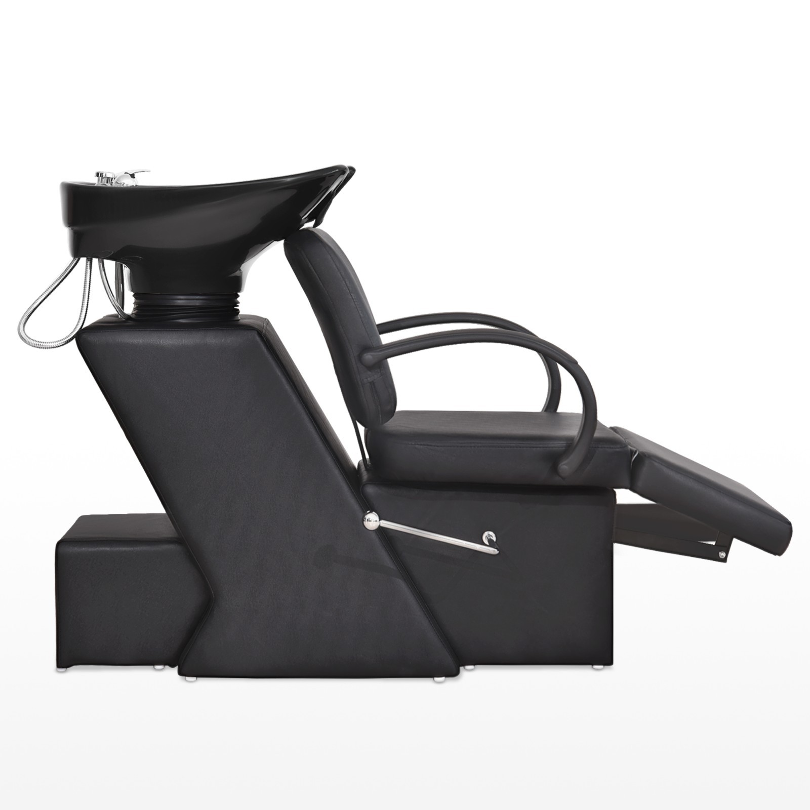 BarberPub Backwash Shampoo Station Chair, Adjustable Ceramic Bowl Barber 9051