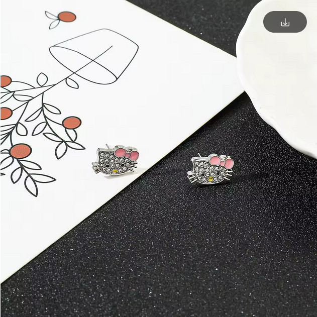 Tiny Cute Hello Kitty Bling Stud Earrings New