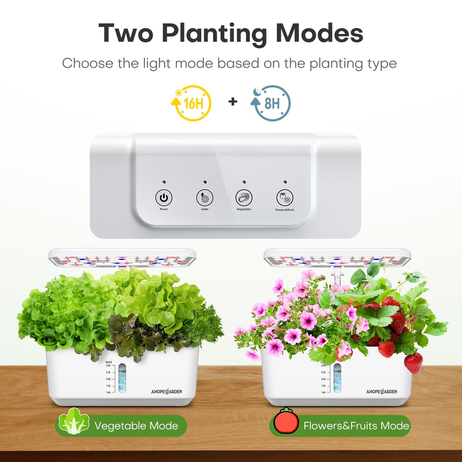 Ahopegarden Indoor Garden Hydroponics Growing System: 10 Pods 10 Pods, White