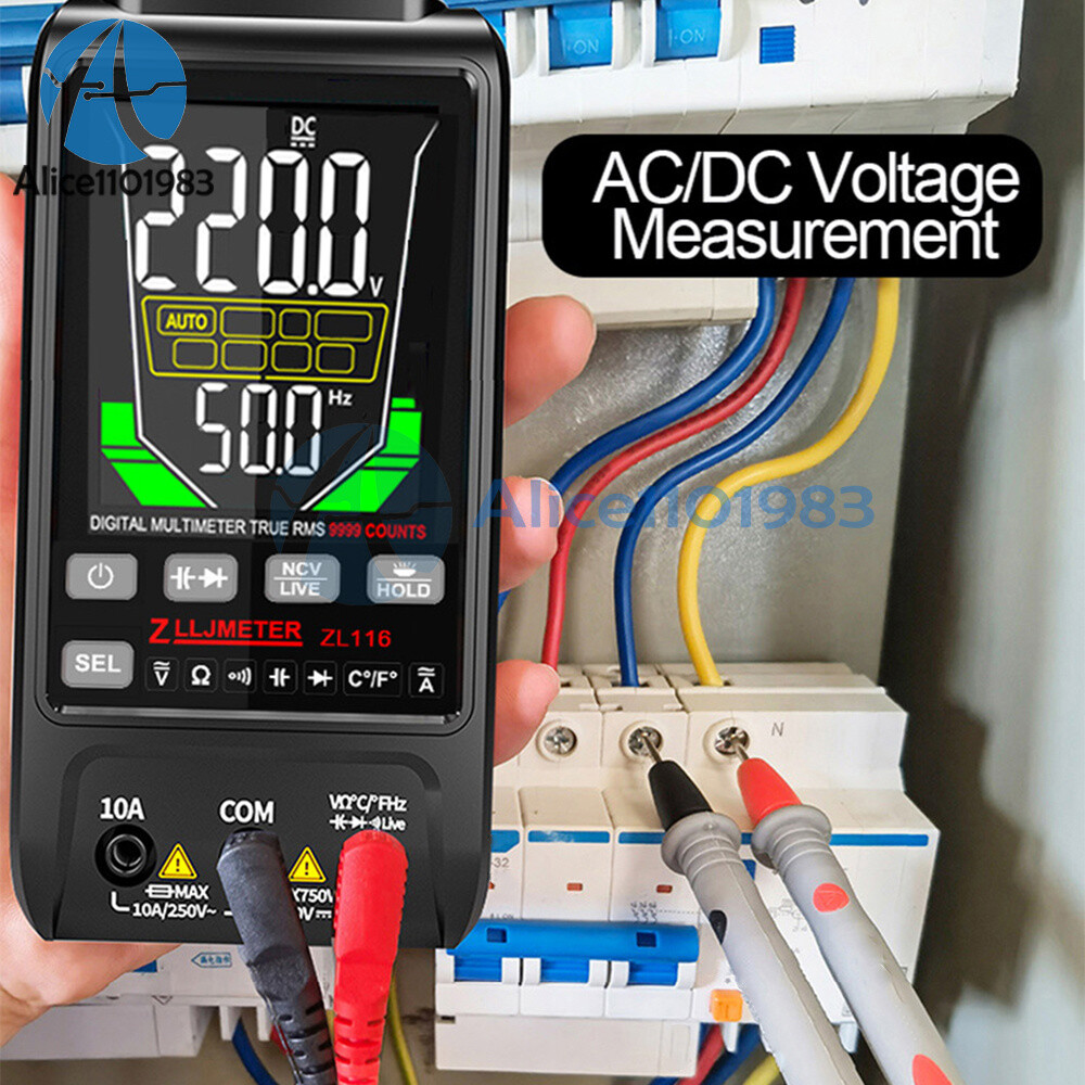 Digital Smart Multimeter AC DC Voltmeter Ammeter Resistance Ohm Meter 9999 Count