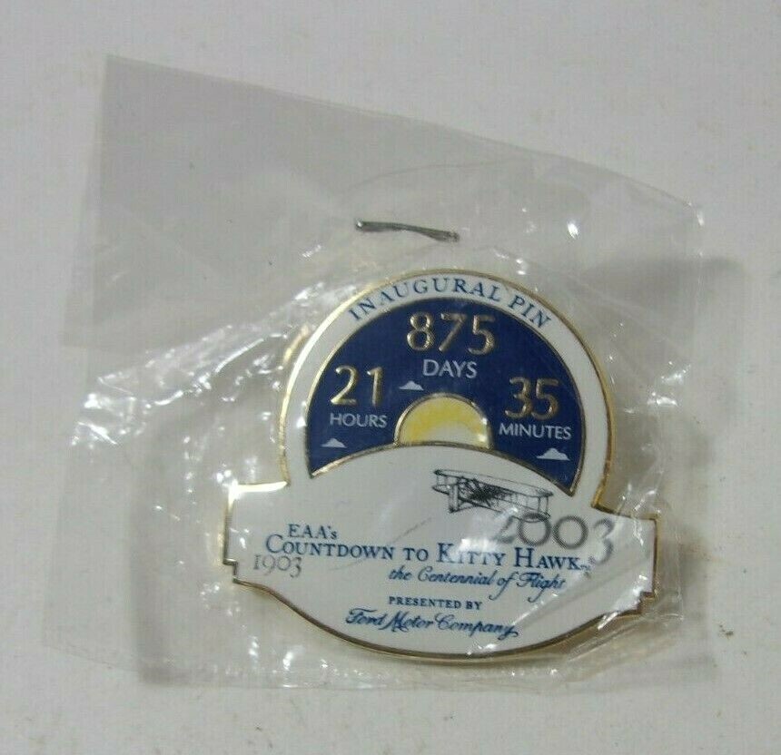 EAA Countdown to Kittyhawk 2003 Inaugural Label Hat Pin Aviation