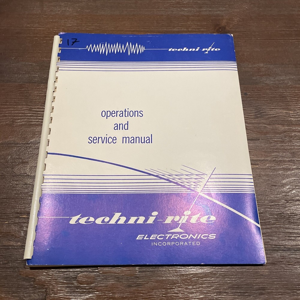 Techni-Rite 60 Channel Event Recorders Operating & Maintenance Manual L-405